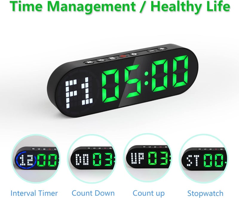 LUCORB Portable Gym Timer for Home Gym Interval Timer for Workout with Time Progress Bar/Rounds, Workout Clock for Boxing HIIT Tabata Emom Fitness Rechargeable Battery Powered… - Image 5